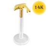 KODY PIERCING 14K Gold Bioflex Lip Labret Piercing Jewel With Dolphin - Quality Piercing