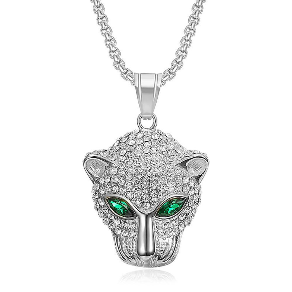 

Vintage Stainless Steel Leopard Head Pendant Necklace Gothic Hip Hop Classic Animal Necklaces for Men Fashion Party Jewelry Gift