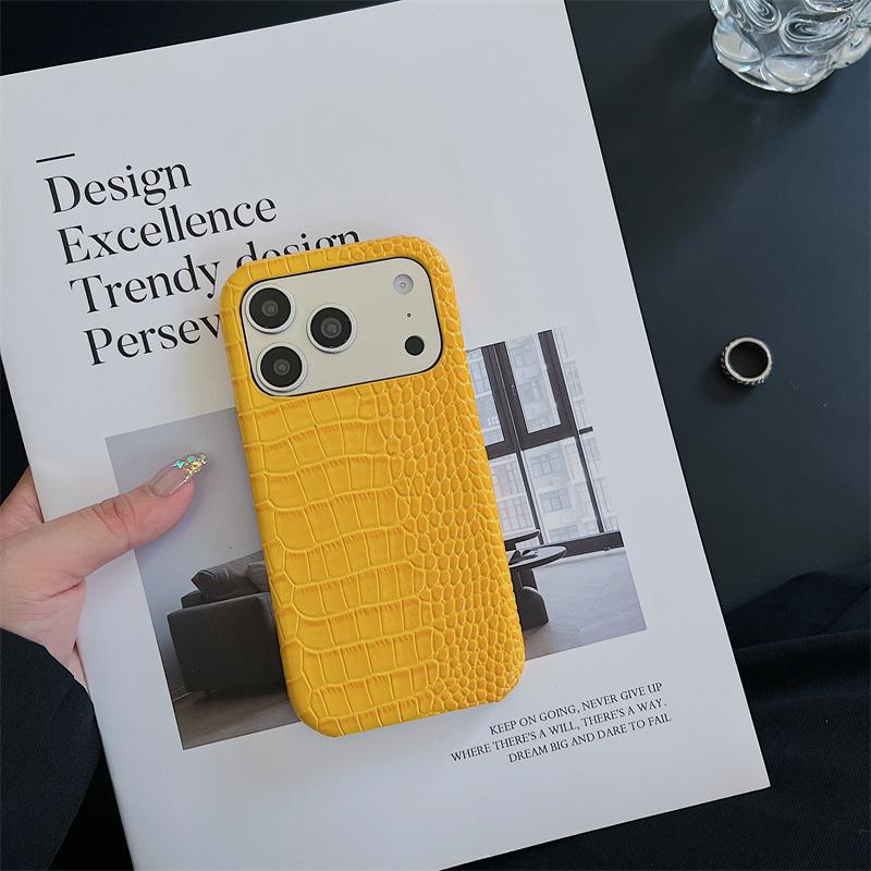 

edging Crocodile Pattern Case For iphone 17 Air 16 15 14 Plus 13 12 11 Pro Max Hard PC Leather Back Cover iPhone 11 Pro