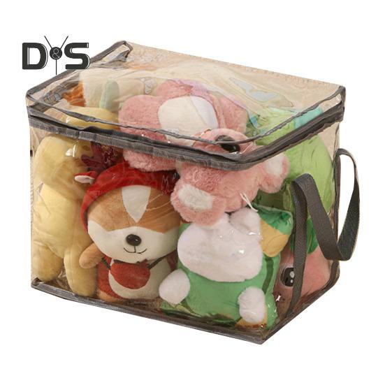 Transparente Aufbewahrungstasche für Spielzeug, große Kapazität, wasserdicht, leicht zu reinigen, Tasche mit Reißverschluss, multifunktionaler, durchsichtiger Aufbewahrungsbehälter