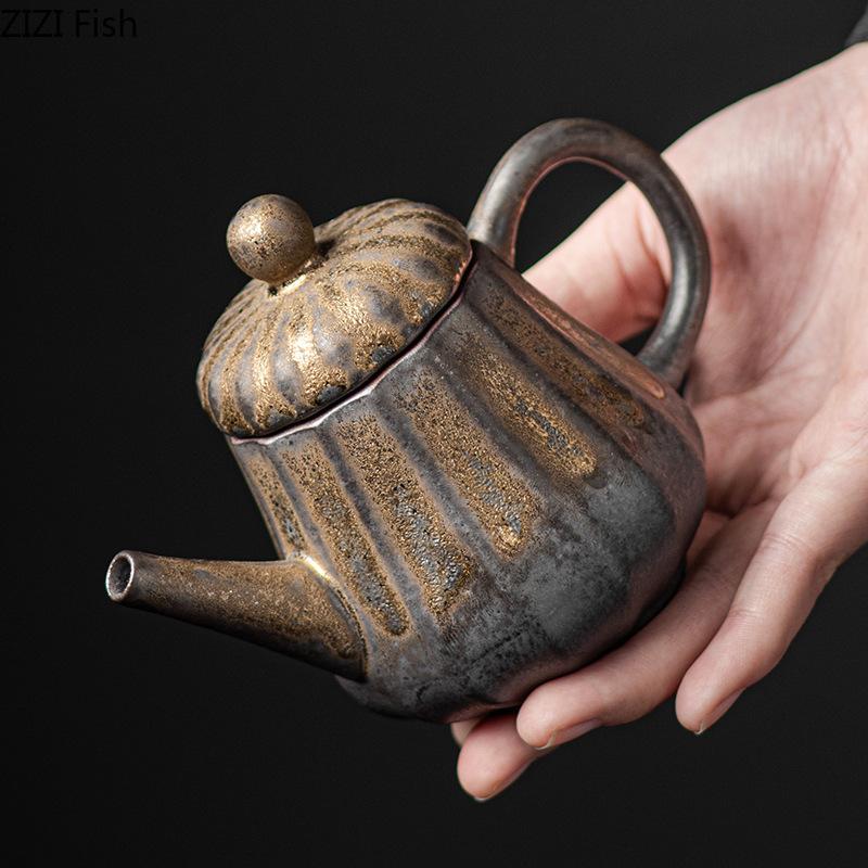 Hrubá keramika Konvička Kreativní keramická konvice Kancelář Pu'er Longjing Kung Fu čajová sada Retro příslušenství pro čínský čajový obřad