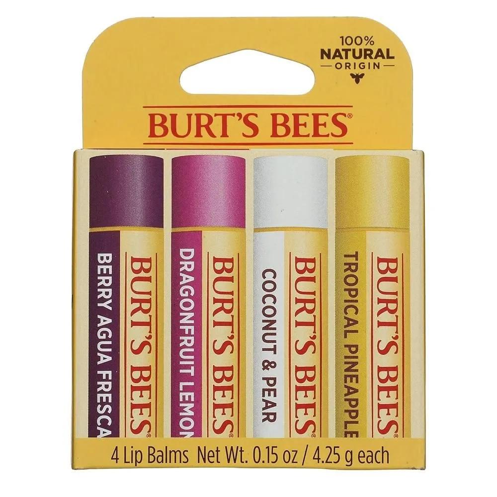 Burt s Bees Lip Balm 4-Pack Tropical Burt s Bees Tropical Assortment Lip Balm, 0.6 OZ