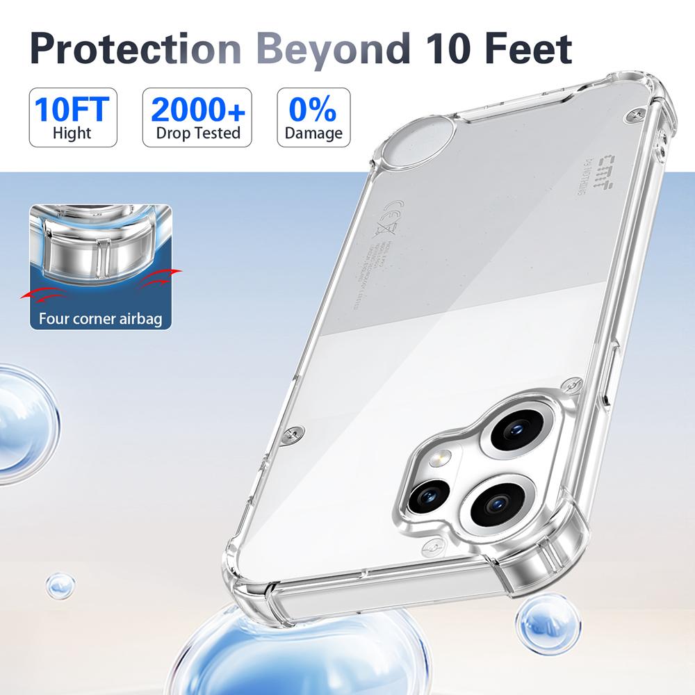 KEYSION Four-Corners Shockproof Transparent Case for Nothing CMF Phone 2 Pro 1 TPU+PC Clear Phone Cover for CMF Phone 1 2 Pro