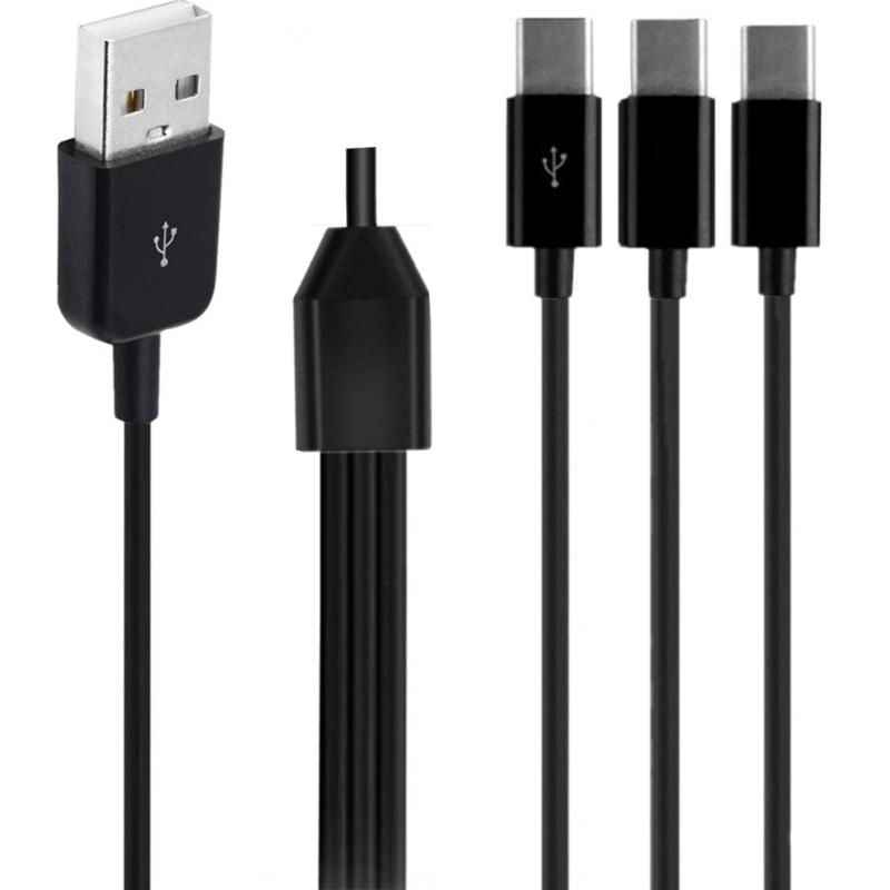 USB C Splitter Cable,USB A Male to 3 Type-C Male Data Sync Charge Cable,3 in 1 Charging Cord Fast Charge for Mobile