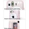Translucent Glitter Instant Camera Case with Cartoon Sticker Adjustable Strap Protective Cover for Fujifilm Instax Mini 13