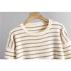 Plus Size Women's Spring New Striped Knit Sweater Loose Casual Fashion Two Piece Set