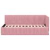 Corner Bed Frame with Headboard Pink 90 Cm X 190 Cm Velvet