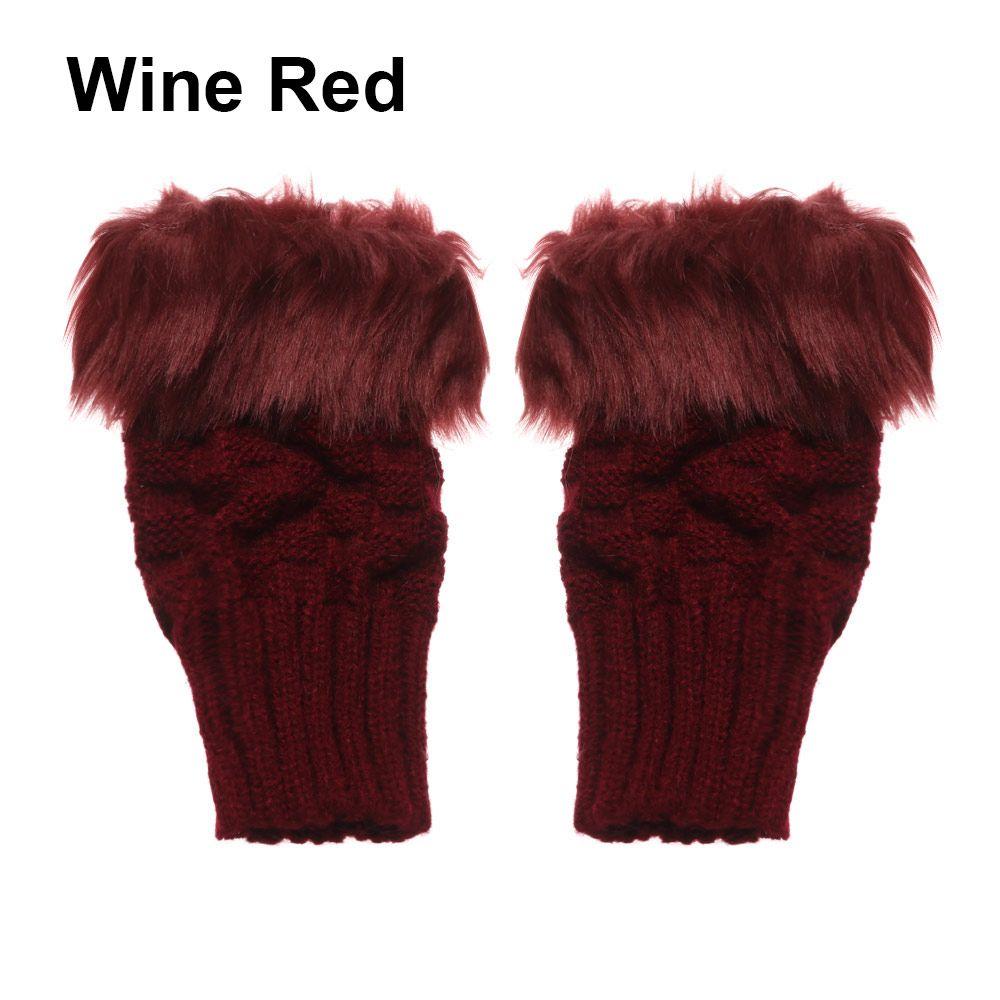 Winter Half Finger Elastic Thicken Warm Warm Mittens Knitted Gloves Faux Rabbit Hair Gloves