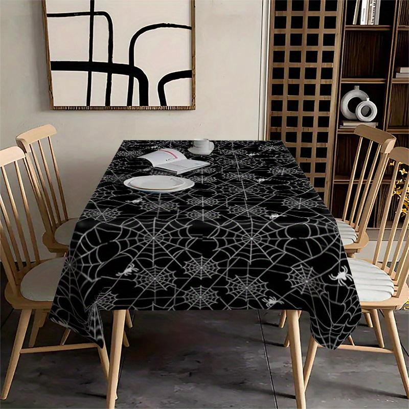 Halloween Black Rectangle Tablecloth for Tables Decor Kitchen Dining Waterproof Party Picnic Table Cloth Halloween Decorations
