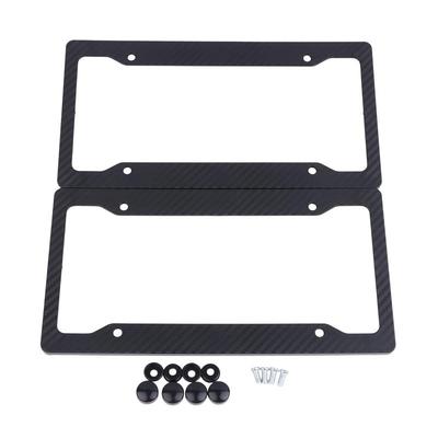 1/2Pcs Universal License Plate Frame Carbon Pattern Plastic License Plate Frame Bracket With Standard Screw Kits
