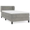 3127523 vidaXL Lit à sommier tapissier et matelas Gris clair 90x190 cm Velours