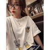 European Heavy Embroidered Cotton Women's Mid-Length White Short-Sleeve T-Shirt for Summer 2025