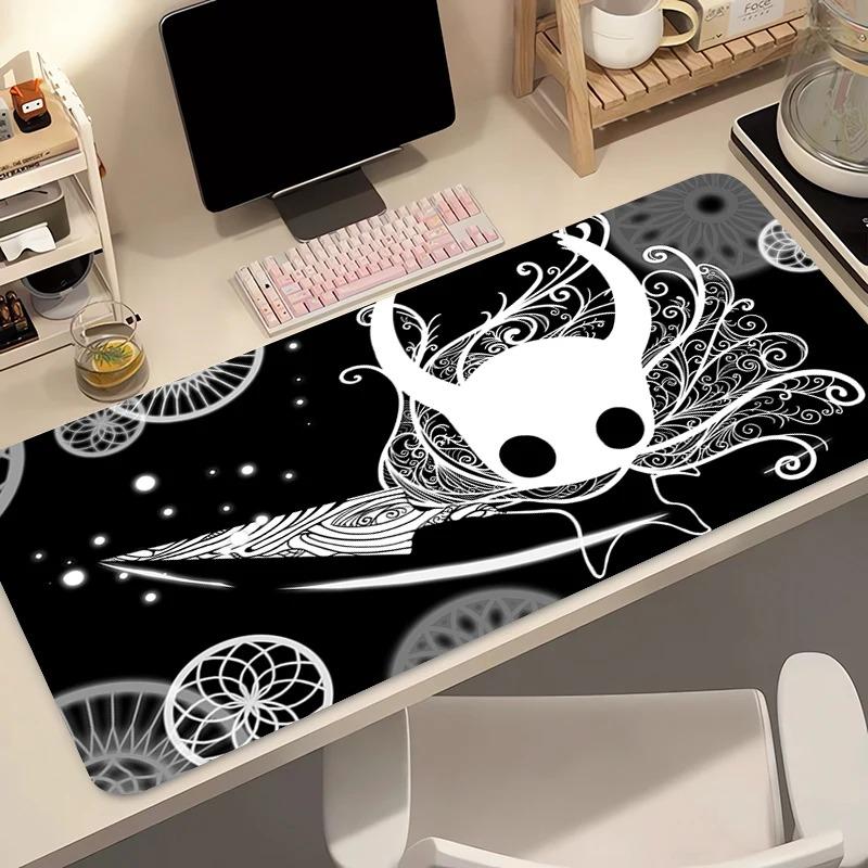 Hollow Knight Anime Gaming Mousepad Black And White Rubber Computer Mouse Mat for Gamers Desk Keyboard Accessory Gift