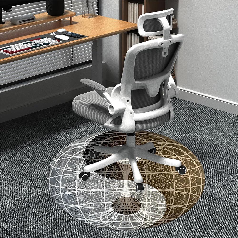 

1PC Yin Yang Symbol Chair Carpet for Office Non-Slip, Lightweight, Machine Washable Rug for Office, Sleeping, Room - Holiday Decoryy251009027 80cm by 80cm
