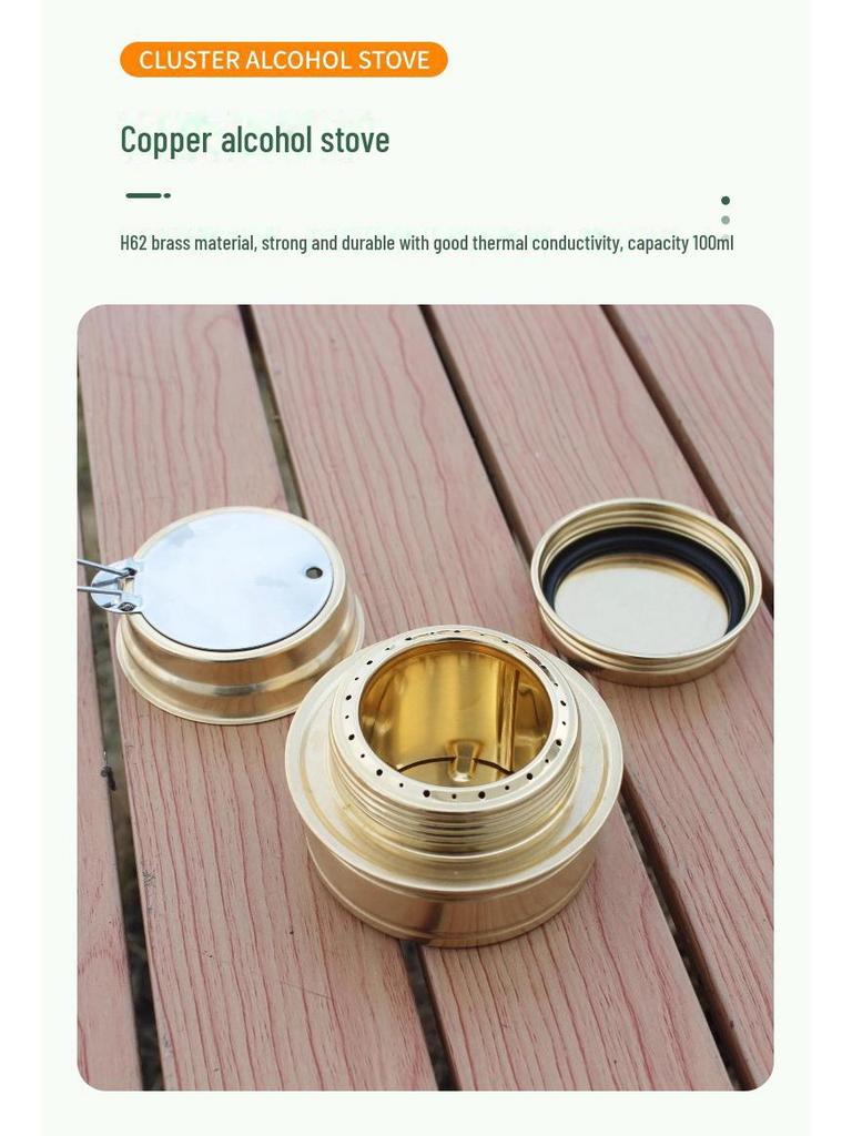 Portable Brass Alcohol Camping Stove - Outdoor Picnic & German Vaporizer