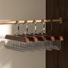 Solid Wooden Camisole Hanger 8 Heavy-duty Metal Hooks Space Saving Organizer for Walk-in Closet Storage