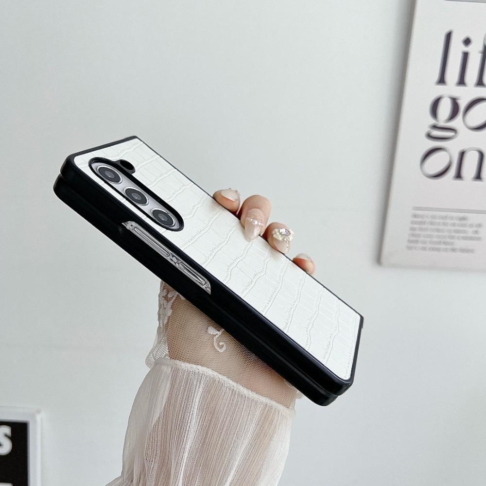 Higth Quality Business Sle Crocodile Leather Hing Phone Case for Samsung Galaxy Z Fold 3 4 5 6 7 Shockproof Protect Cover