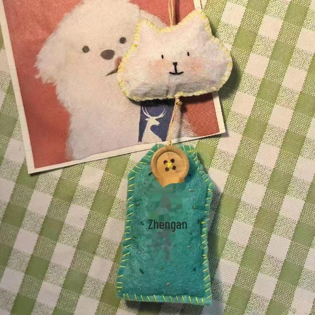 Xiaohongshu Kendin Yap Kedi Koruyucu Dokunmamış Kit: Yaratıcı El Yapımı Hediye Çantası & Sevimli Asılı Süs