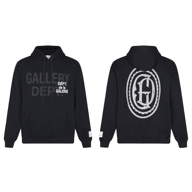 GALLERY DEPT Hoodie Men Women Oversized Cotton Fleece Pullover Sweatshirt Streetwear Loose Fit Long Sleeve