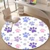 1pc Paw Prints Hearts Office Round Area Rug, Indoor Mat Suitable ForOffice, Under Office Chairs Bedroom Living Room Home Decor, Room Deco, D044