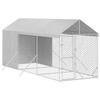 VidaXL Chenil d'extérieur pour chiens avec toit argenté 2x6x2,5 m, chenil pour chiens, cage pour chiens, cage pour animaux 3190491