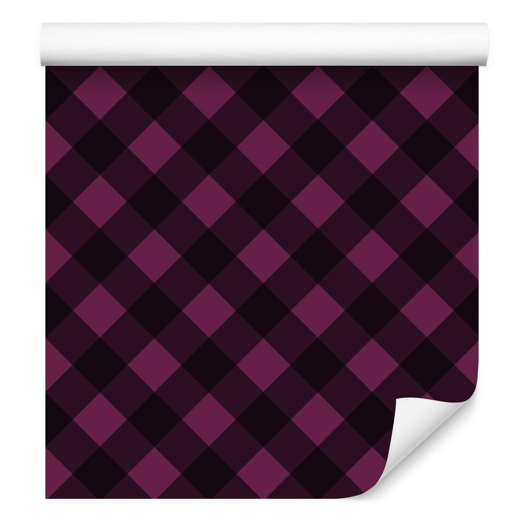 Halloween Plaid Wallpaper Burgundy, Black and Plum 50x1000
