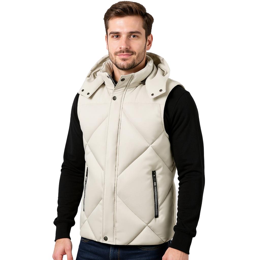 Men's Hooded Detachable Waterproof Down Vest