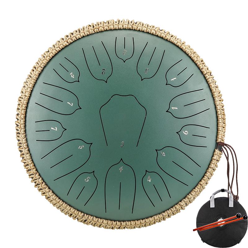 Hluru 13 Inch 15 Notes Glucophone Tank Drum Key D Steel Tongue Drum for Drop shippping Hanpan Meditation Instrument