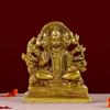 Lord Panchmukhi Hanuman Brass Idol - Handcrafted Bajrang Bali Statue, Gold