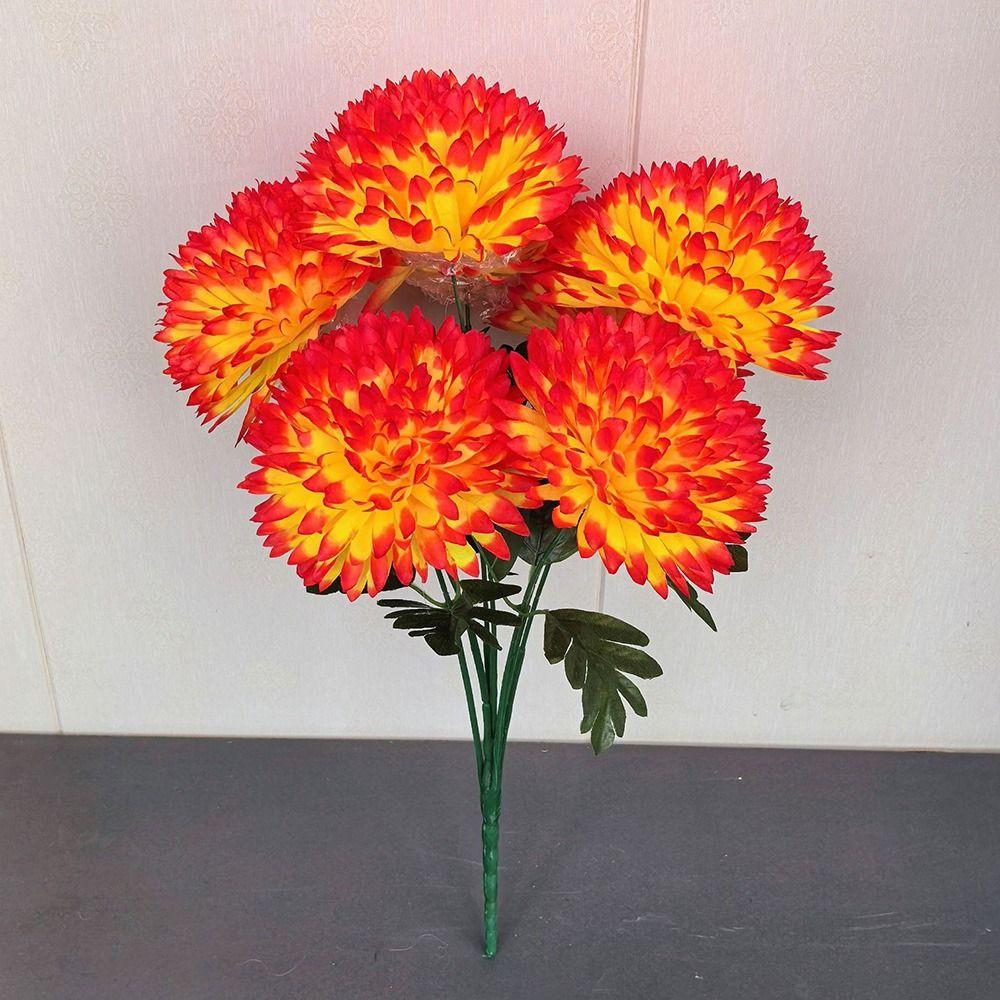 Multicolor Chrysanthemum Artificial Flower 7 Heads Decorative Flower Faux Floral Event Supplies
