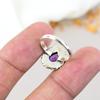 925 Sterling Silver Amethyst Pear Shape Purple Gemstone Ring For Women