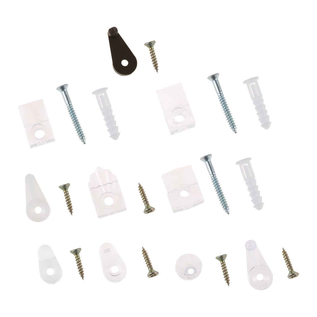 20 Pezzi Fermaclip in Plastica per Vetro Fermaclip per Specchio Morsetti per Porta di Armadio Pannello in Vetro Supporto per Scaffale Specchio di Armadio