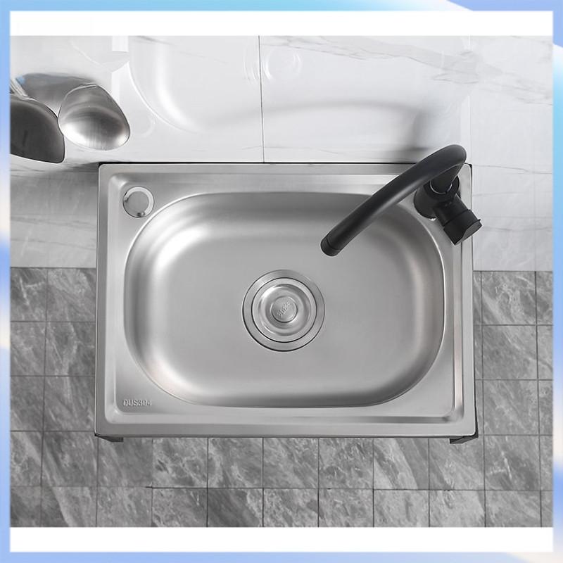 Small Single Slot Wash Basin Stainless Steel Wall-mounted Sink Kitchen Simple Dish Washing Basin Sink