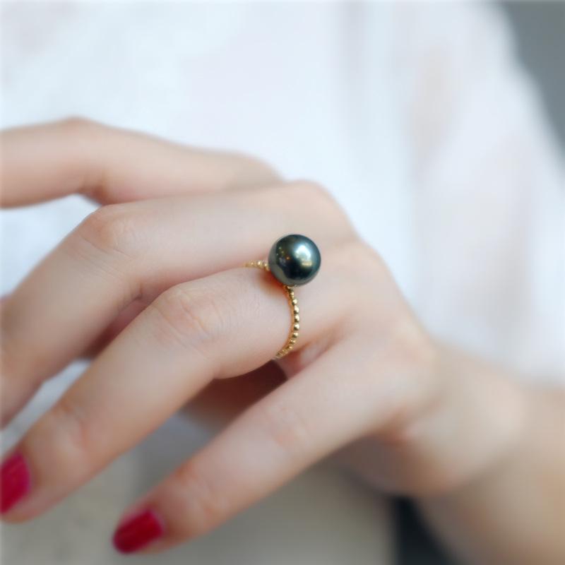 Elegant S925 Sterling Silver Gold-Plated Pearl Ring for Women - Chic and Fashionable Index Finger Jewelry