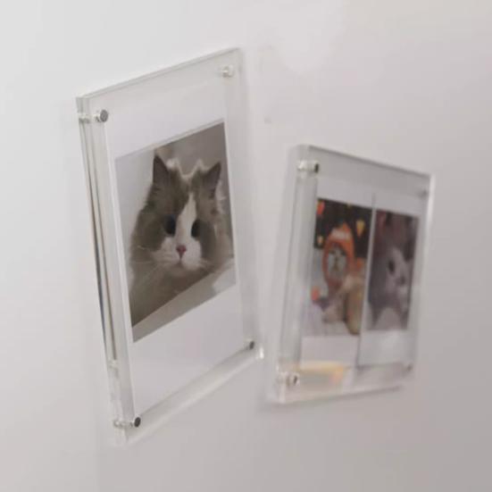 Acrylic Magnetic Photo Frame Double-Sided Clear Picture Display Frame Refrigerator