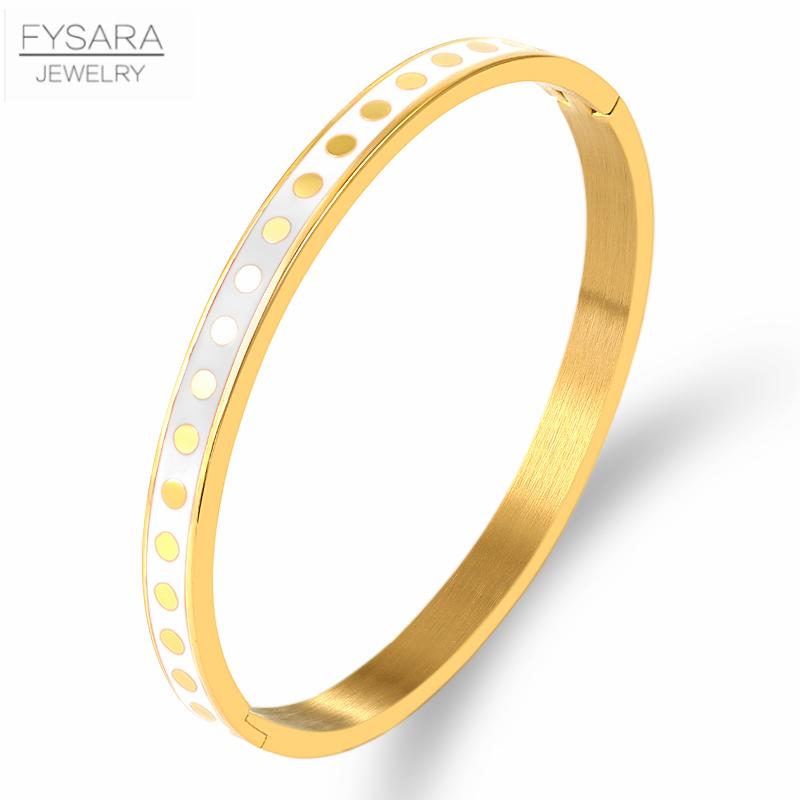 Bracciali e Braccialetti Colorati Smaltati a Pois per Donna Braccialetti Rotondi Colore Oro Braccialetti in Acciaio Inossidabile Matrimonio