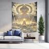 Golden Halo Buddha Wall Hanging  Home Decor Tapestry for Wall Art