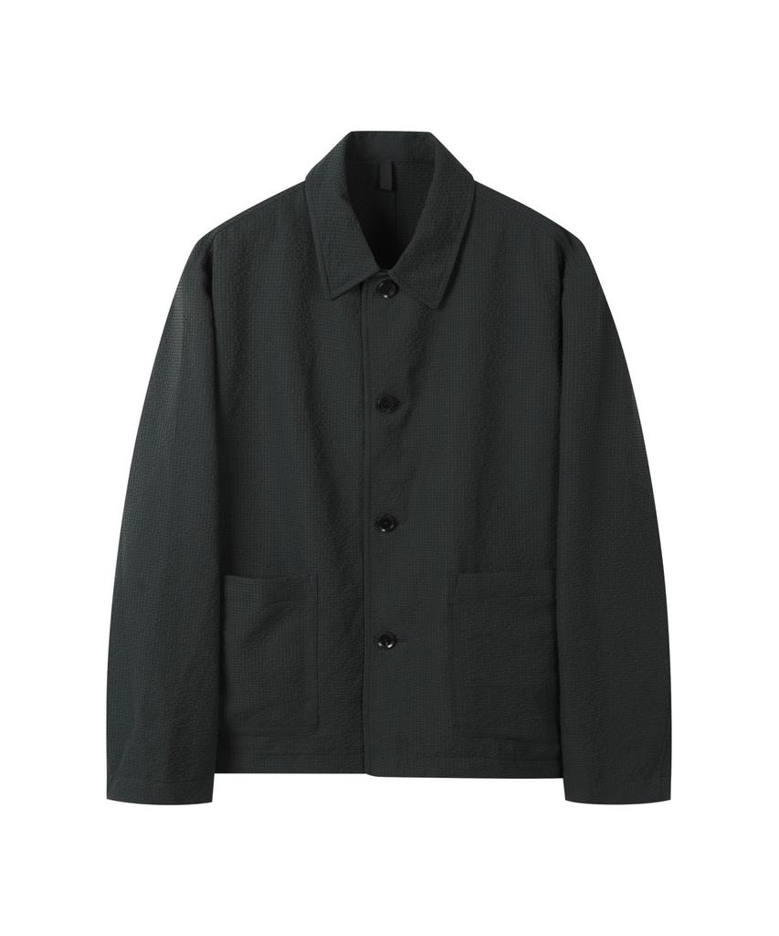 Customellow Green Check Work Jacket C9Jam25432Grx