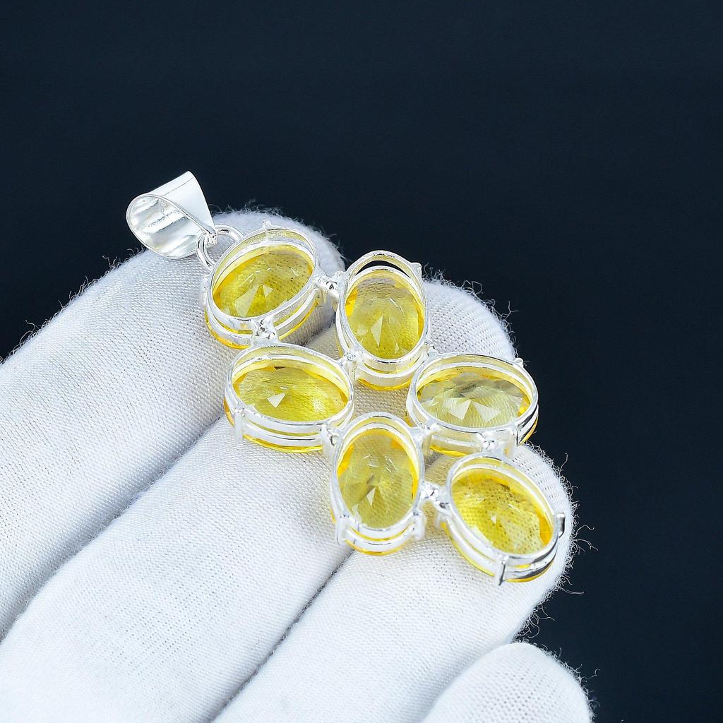 Beautiful Citrine Gemstone Pendant 925 Sterling Silver- Handmade Design, Everyday Wear Jewelry, Unique Citrine Pendant Party Wear Gift