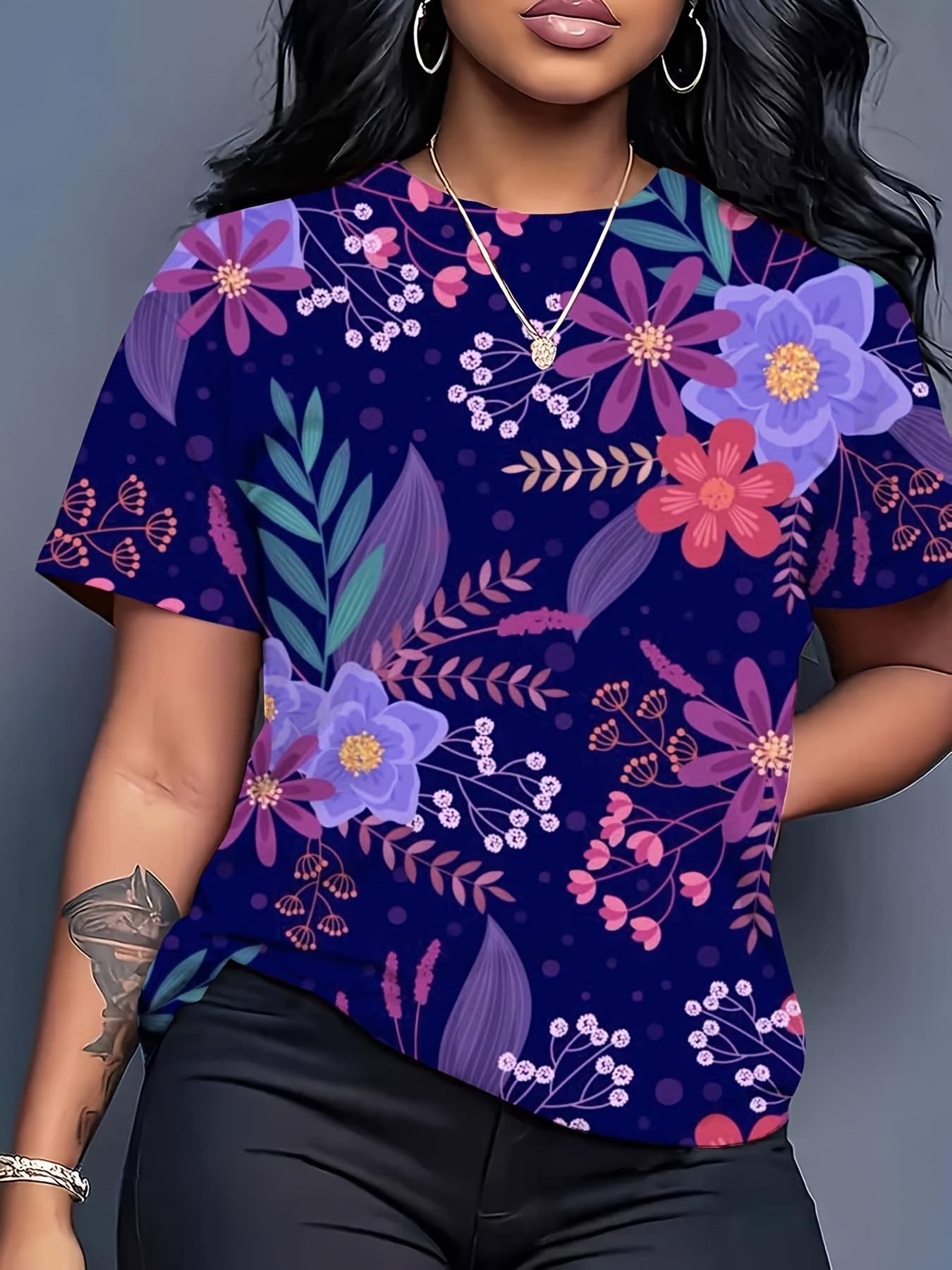 

Women s Oversized Loose-Fit T-Shirt - Navy Blue ; Purple Short Sleeve Blouse Top Machine Washable Spring Summer Casual Shirt Suitable for Casual Atti S дубильная кора
