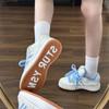 Hong Kong style white and blue niche bread shoes waterproof autumn new couple campus casual sports shoes