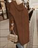 Dames Strandet Mønstret Hette Midilengde Trenchcoat Jakke Cardigan