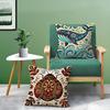 Colorful Retro Animal And Flower Prints Pillow Case Double-Sided Plush Sofa Cushion Covers Organic Breathable Invisible Zipper
