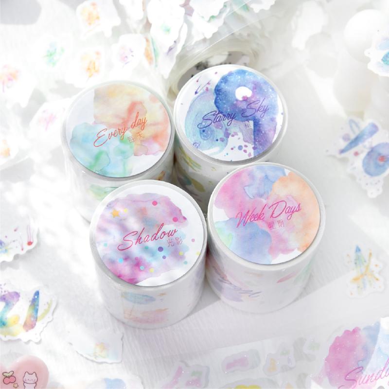 Journal GO 5x200cm Starry Sky Tape Stickers Aesthetics Cloud Sticker for Collage Junk Journal Scrapbook Card Masking Tape