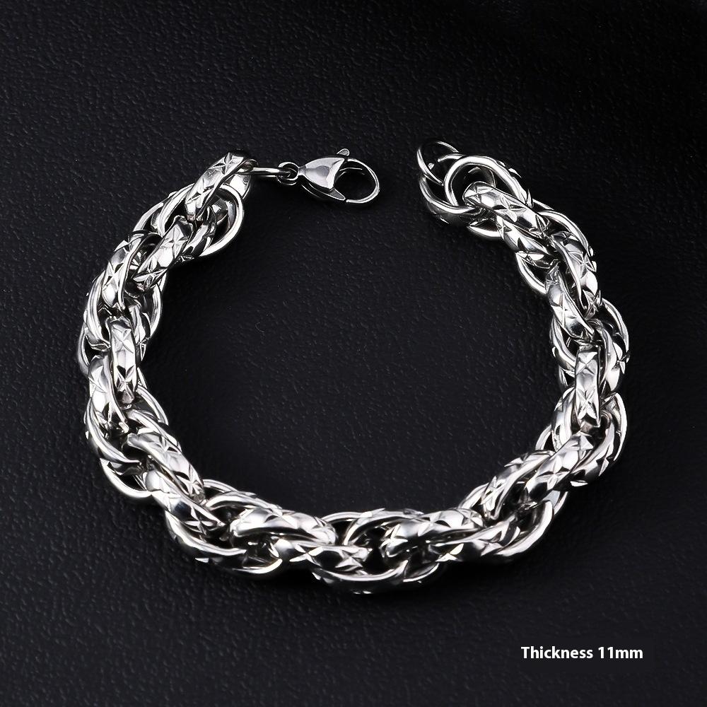 Bracciale da Uomo in Acciaio Inossidabile Semplice Prepotente Punk Alto Senso Cubano Acciaio al Titanio Bracciale Gioielli da Uomo