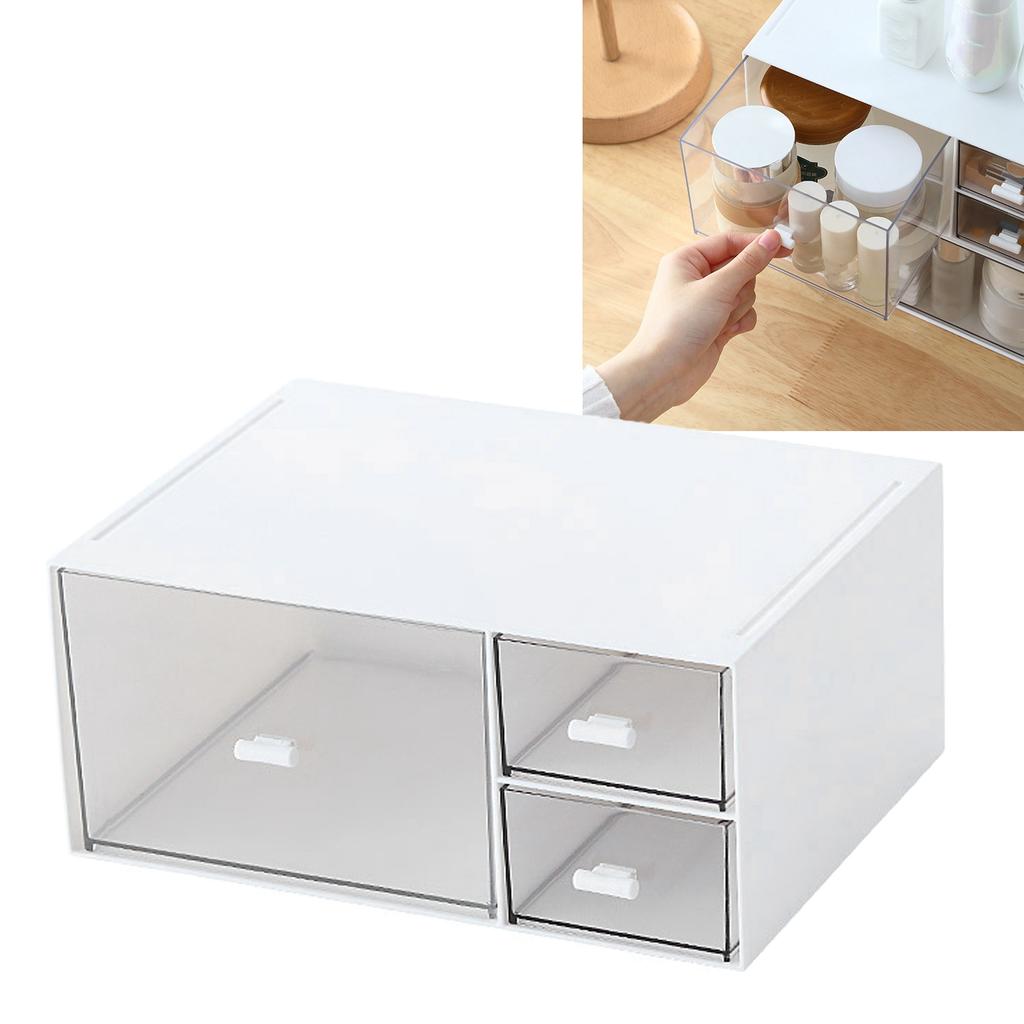 Large Desk Organizer Drawers Multipurpose Clear Stationery Cosmetic Storage Bins for Office Vanity