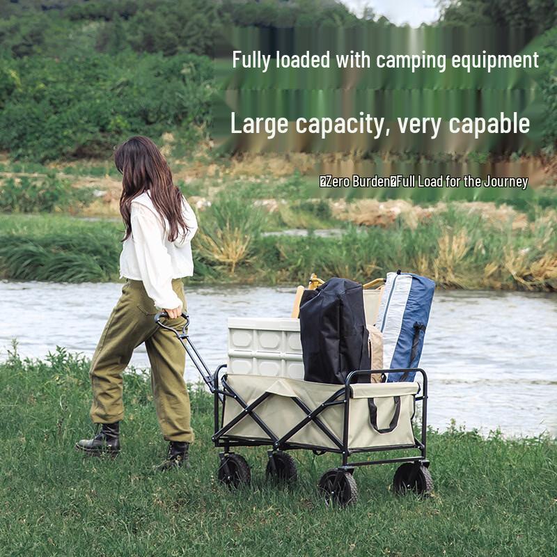 Outdoor Camping Wagon with Tank Wheels