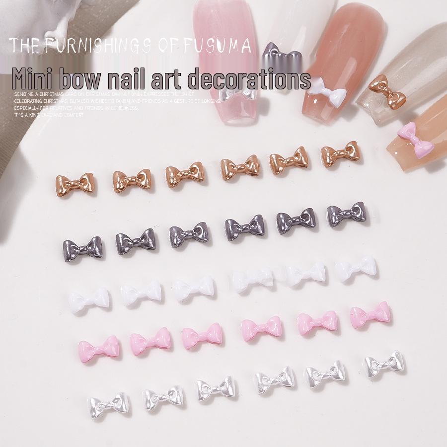 3D Mini Bow Rhinestone Nail Art Decorations - Cute & Versatile
