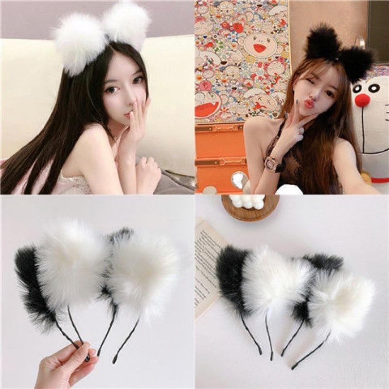 Ice fruit sexy plush fox cat ears headband live streaming host hairpin cute beast ears head