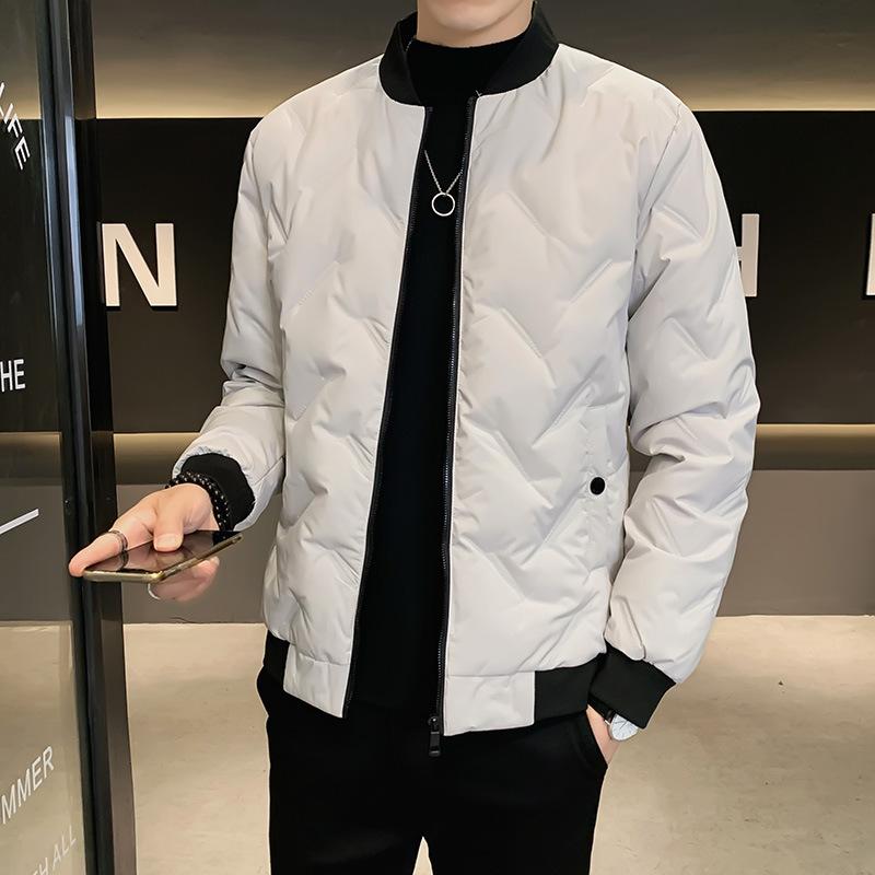 Winter Short Light Stand-up Collar Loose White Duck Down Warm Trendy Coat Men